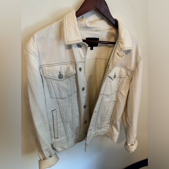 Club Monaco White Denim Jacket - L - Large - Picture 2 of 10